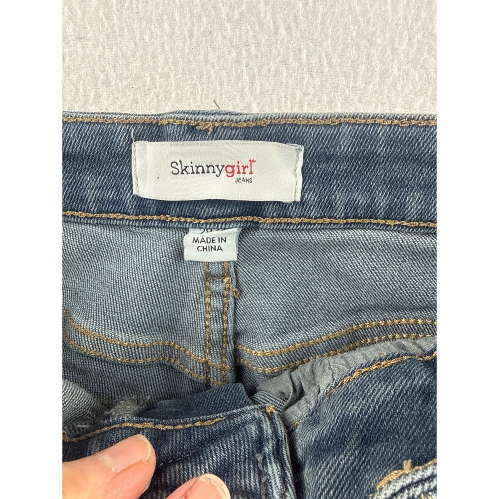 Skinnygirl Jeans The High Rise Straight Ankle Embellished Rhinestone Size 6 - Picture 5 of 9